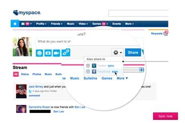 MySpace staat updates vanaf Facebook toe