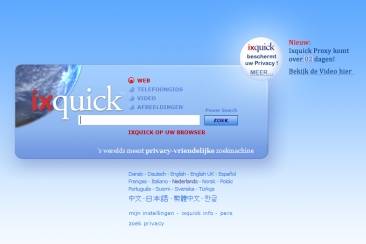 Anoniem surfen door proxy frame van Ixquick