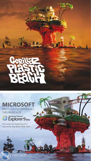 Gorillaz promoot Internet Explorer 9