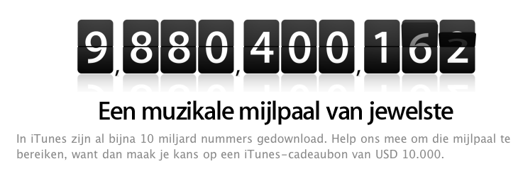 iTunes Store telt af naar 10 miljard downloads