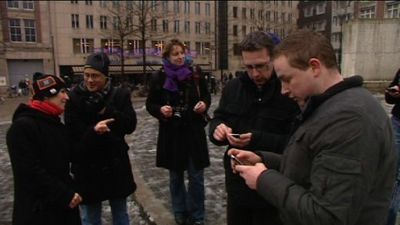 Protest op de dam door Twitteraars
