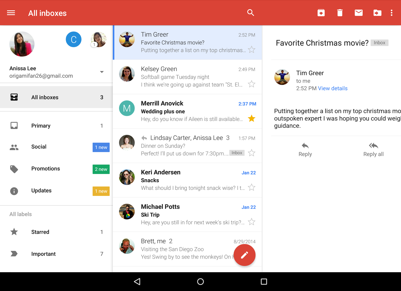 Gmail-app voor Android ondersteunt nu ook e-mailaccounts van derden
