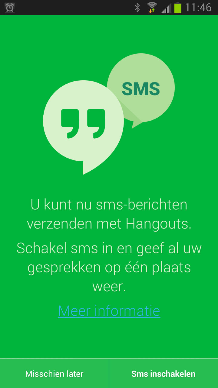 Hangouts wordt standaard SMS-app op alle Androids