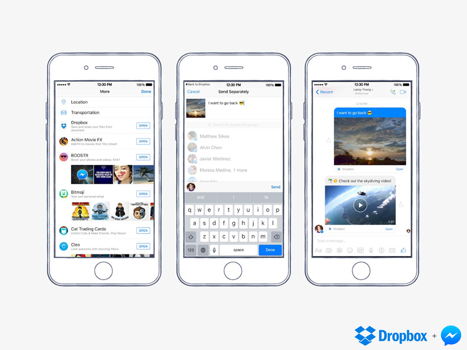 Facebook Messenger is nu voorzien van Dropbox-integratie