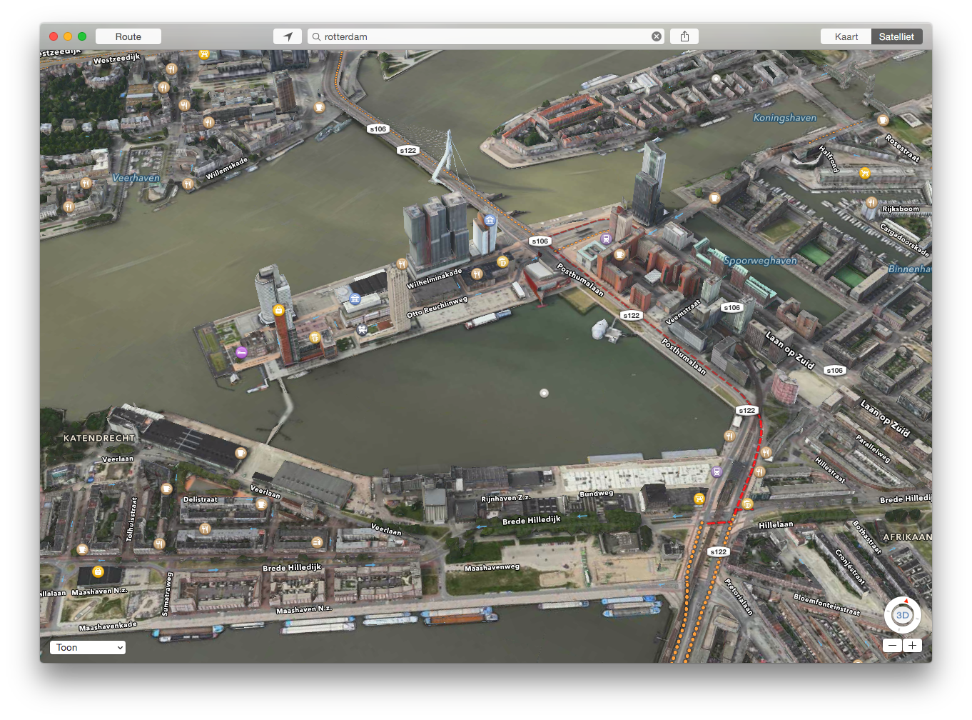 Rotterdam is eerste Nederlandse stad in 3D in Apple Kaarten