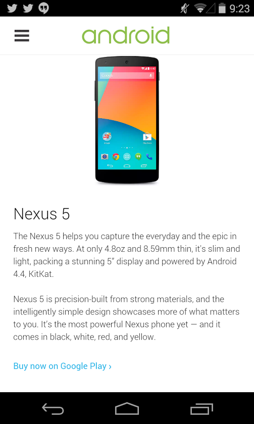 Nexus 5 lijkt ook met gele behuizing beschikbaar te komen
