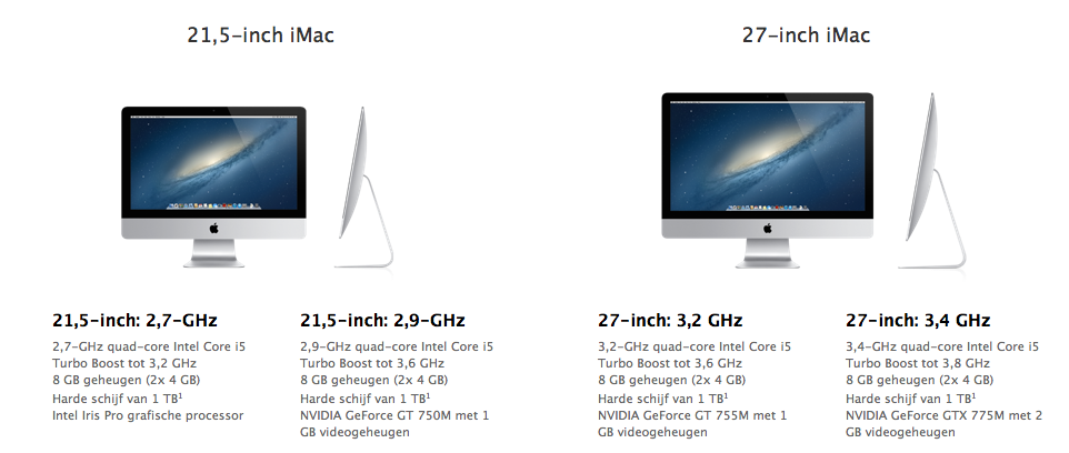 Apple lanceert iMacs met Haswell en betere HDD