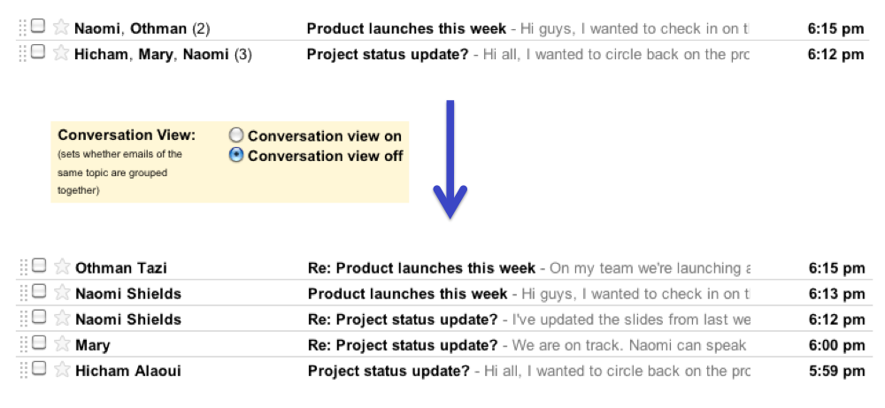 Google doet conversation-view Gmail in de ban