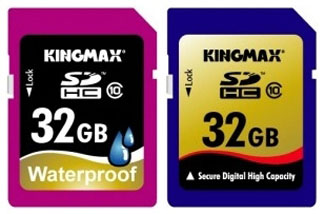 Waterbestendige SDHC-kaarten van Kingmax