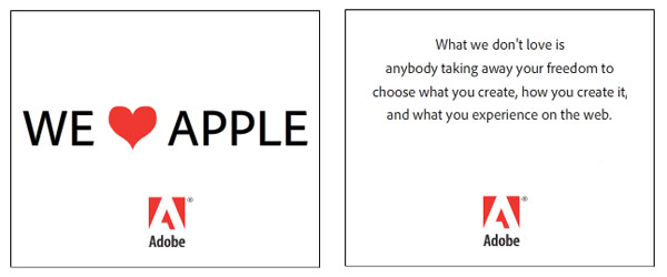 Haat-liefdeverhouding Apple/Adobe duurt voort