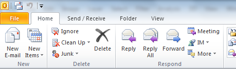 Office 2010 - Outlook - Ribbon Review: Office 2010 bèta