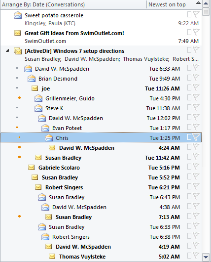 Office 2010 - Outlook - Converstation View Review: Office 2010 bèta