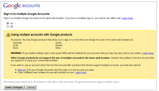 Multi sign-in-functionaliteit voor Google-accounts