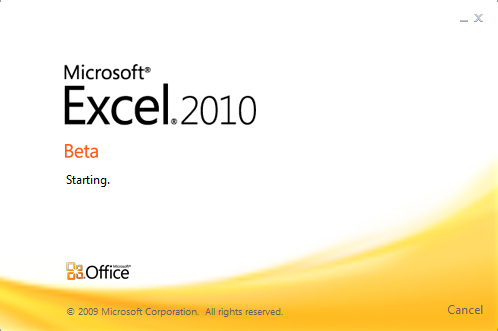 Office 2010 - Excel splash Review: Office 2010 bèta