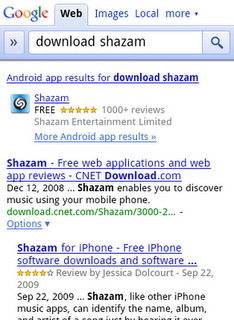 iPhone- en Android-apps in zoekresultaten Google
