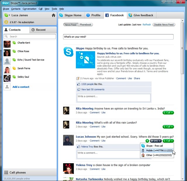 Skype krijgt Facebook-integratie