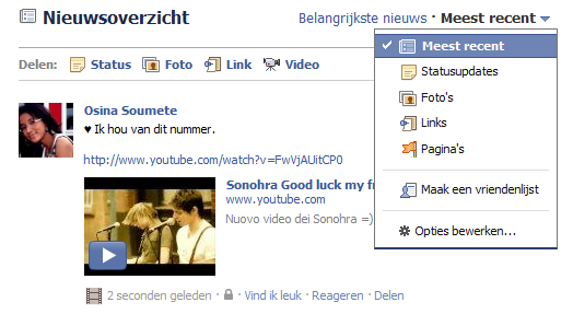 Facebook test filters voor nieuwsoverzicht