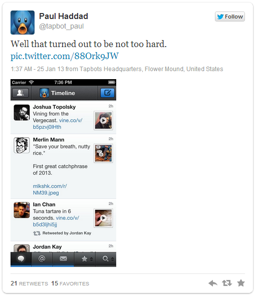 Twitter-overname Vine openbaart zich ook in iOS