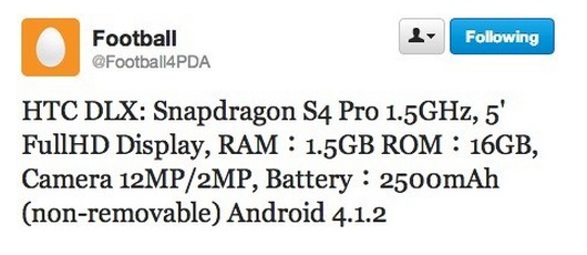 ‘Mogelijk specificaties HTC DLX-hybrid gelekt’
