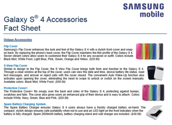 Samsung kondigt Galaxy S4-accessoires aan