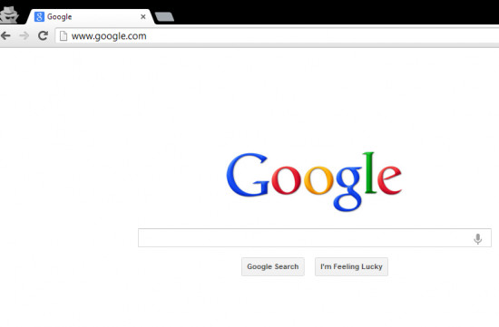 Google test verwijderen van navigatiebalk