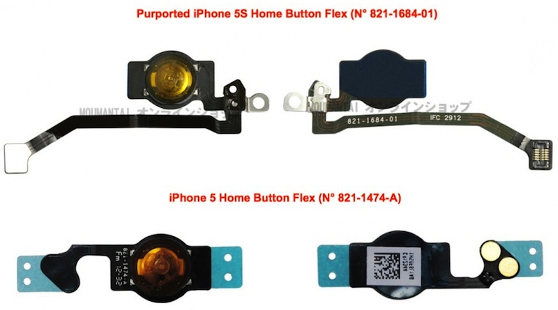 Foto van homeknop iPhone 5S met vingerafdruksensor