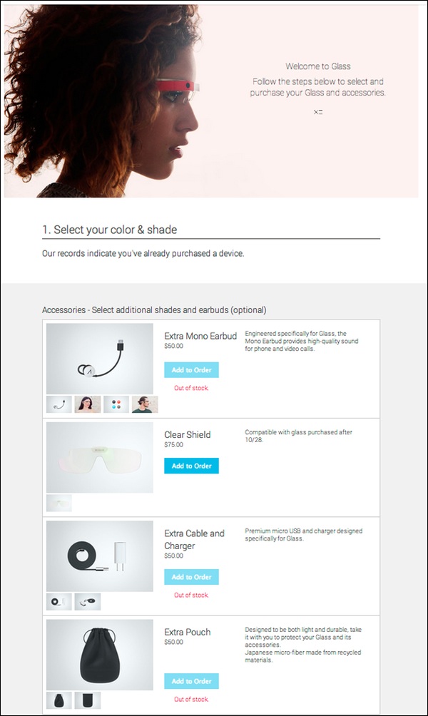 Eerste accessoires in Google Glass Store gespot