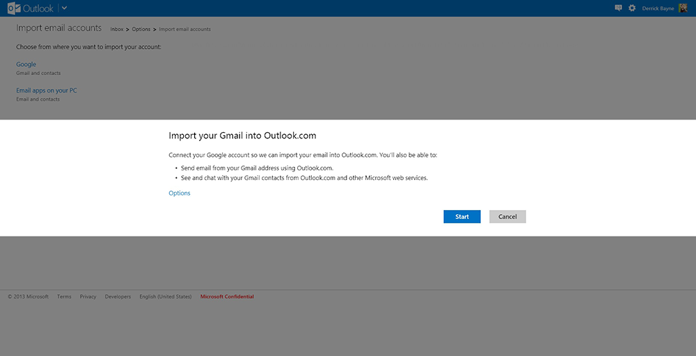 Microsoft lokt Gmail-gebruikers met importfunctie