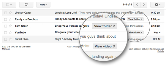YouTube verder geïntegreerd met actieknop in Gmail