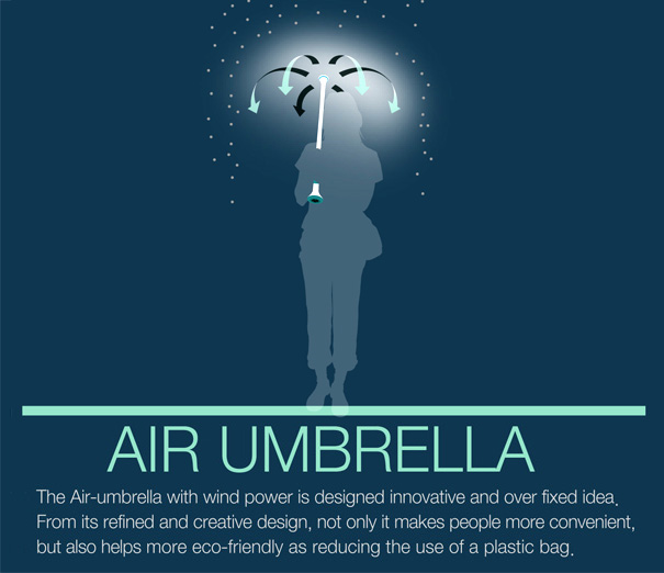 Air Umbrella: een paraplu zonder scherm
