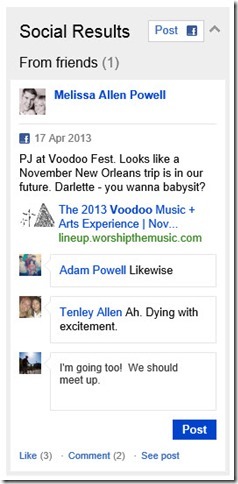 Bing integreert Likes en reacties Facebook