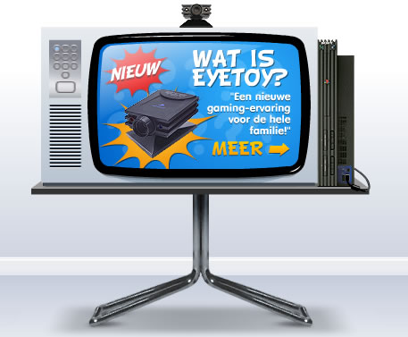 EyeToy camera voor de Playstation 2 in trek