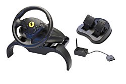 Nieuw: Draadloos Ferrari racestuur voor PS2 Nieuw: Draadloos Ferrari racestuur voor PS2