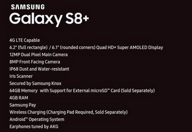 Samsung Galaxy S8+ details