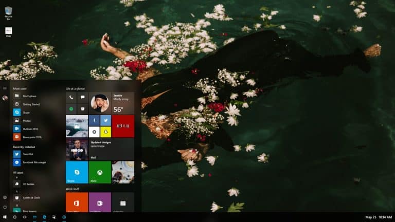 Eerste blik op nieuwe startmenu Windows 10