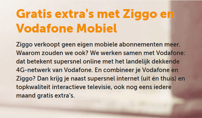 Ziggo verkoopt geen eigen mobiele abonnementen meer