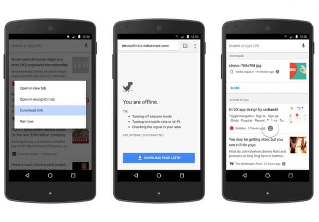 Offline opslaan webpagina’s wordt makkelijker in Google Chrome for Android