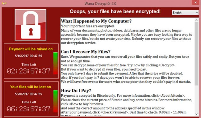 Niet huilen als je besmet bent met WannaCry-ransomware