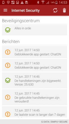 G DATA Endpoint Protection - screenshot van internetbeveiliging.