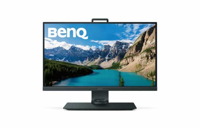 De BenQ SW271-monitor wordt weergegeven op een witte achtergrond.