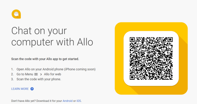 Google Allo voortaan beschikbaar als webversie