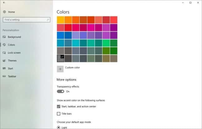 Nieuwe afbeeldingen tonen Fluent Design voor instellingenmenu Windows 10