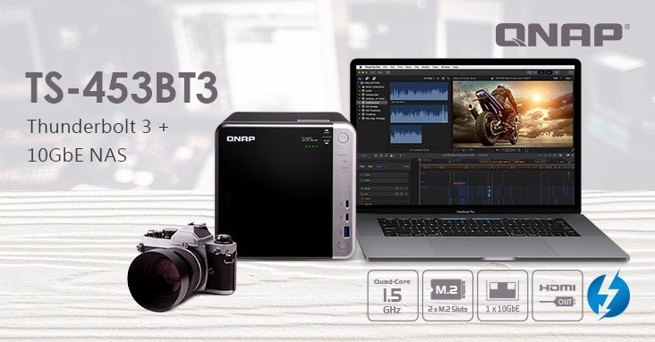 QNAP lanceert 4-bay NAS voor de creatieve professional, de TS-453BT3