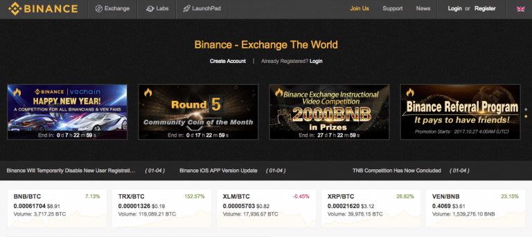 Binance verbiedt handel in cryptovaluta CTR