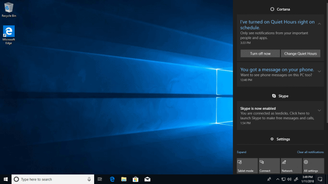 Microsoft voegt niet-storen-functie toe aan testbuild Windows 10