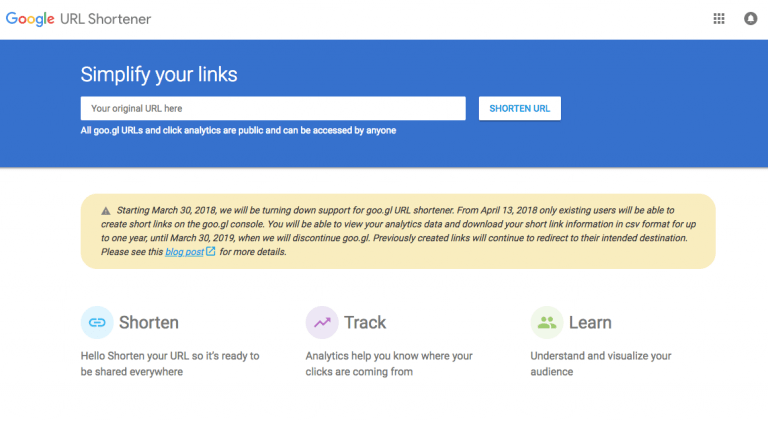 Google stopt met url-verkortingsdienst goo.gl