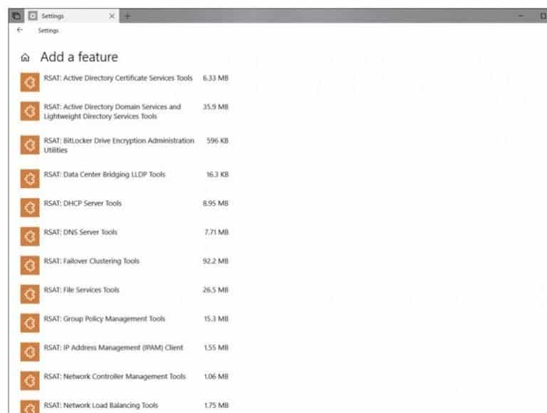 Microsoft voegt RSAT-opties toe aan Windows 10 Redstone 5 build