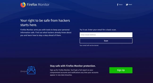 Mozilla lanceert Firefox Monitor om te controleren of je gegevens onderdeel zijn van een datalek