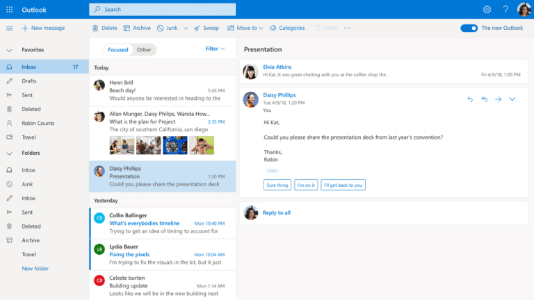 Outlook brengt versimpeld uiterlijk en nieuwe functies uit in openbare preview