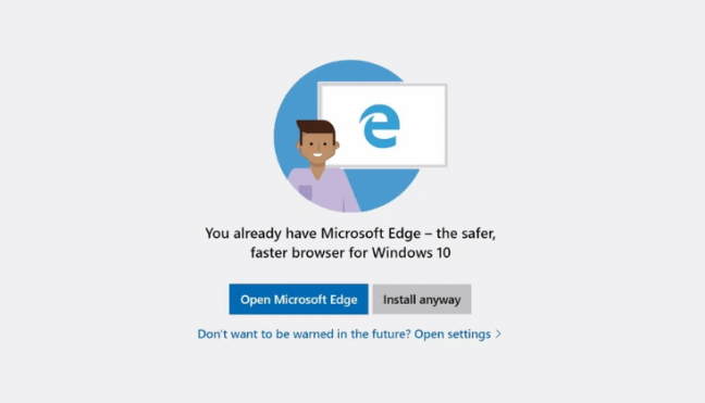 Microsoft test ‘waarschuwing’ voor installeren andere webbrowser dan Edge